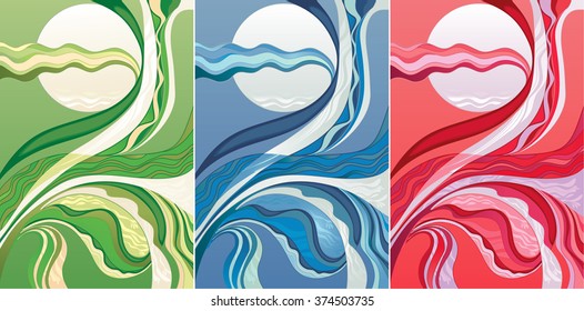 Abstract background of the sky the moon. Color set.