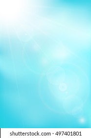 Abstract background. Sky with solar flare. Vector illustration for graphic design