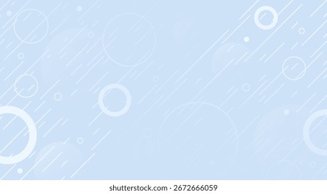 Abstract background with slanted lines. Glowing geometric smoothly fading lines and circles on a blue background.