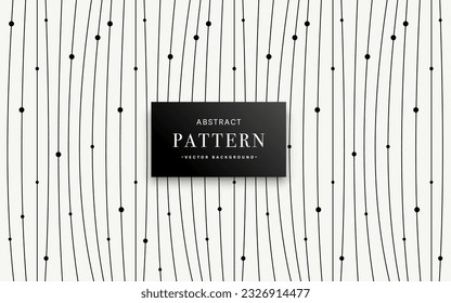 Abstract background with small circles and lines or Minimal black lines pattern