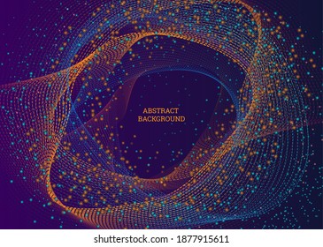 Abstract background. Small particles are scattered. Star effect, galaxy. Cover design, unusual background. Vector