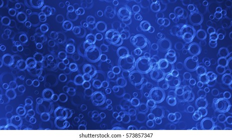 Abstract background of small rings in blue colors