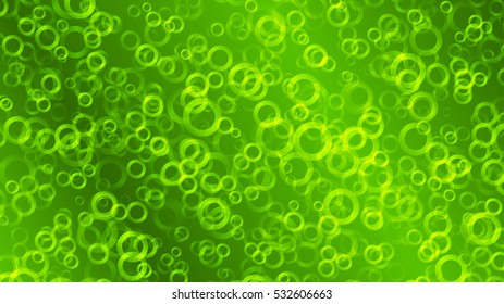 Abstract background of small rings in green colors