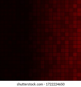 Fondo abstracto de los cuadrados pequeños en colores rojos oscuros con gradiente horizontal