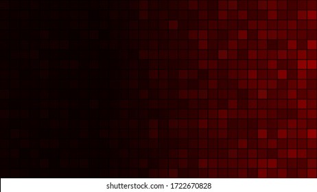 Fondo abstracto de los cuadrados pequeños en colores rojos oscuros con gradiente horizontal