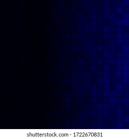 Abstract background of small squares in dark blue colors with horizontal gradient