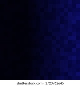 Abstract background of small squares in dark blue colors with horizontal gradient