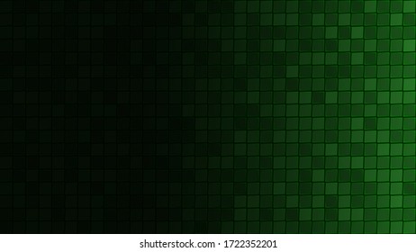 Abstract background of small squares in green colors with horizontal gradient