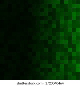 Abstract background of small squares in green colors with horizontal gradient