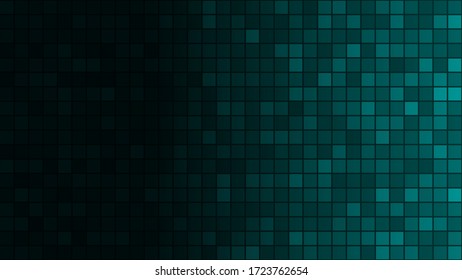 Abstract background of small squares in light blue colors with horizontal gradient