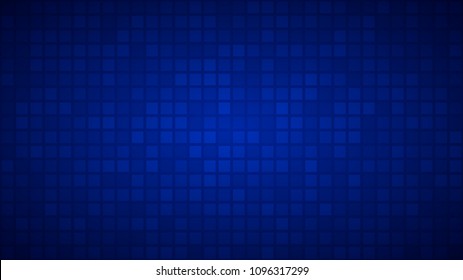 Abstract background of small squares or pixels in blue colors.