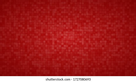 Abstract background of small squares or pixels in red colors