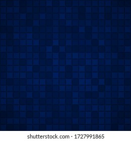 Abstract background of small squares or pixels in dark blue colors