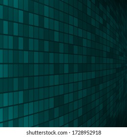 Abstrakter Hintergrund kleiner Quadrate oder Pixel in dunkeltürkisfarbenen Farben