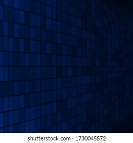 Abstract background of small squares or pixels in dark blue colors
