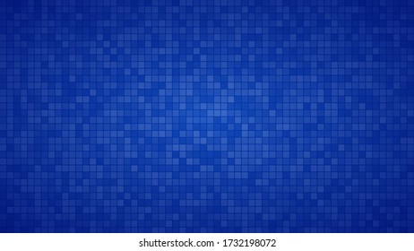 Abstract background of small squares or pixels in blue colors