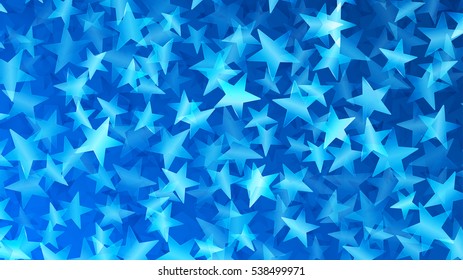 Abstract background of small stars in blue colors