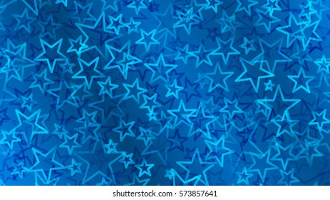 Abstract background of small stars in blue colors