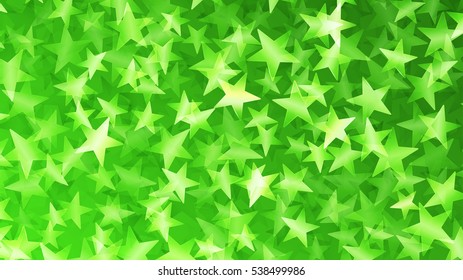 Abstract background of small stars in green colors