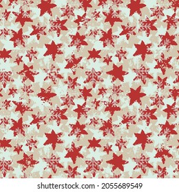 Fondo abstracto de estrellas pequeñas en colores rojos, patrón geométrico sin costura. Diseño gráfico Hipster. patrón impecable con estrellas de oro. Textura moderna y elegante. Geométrico repetitivo
