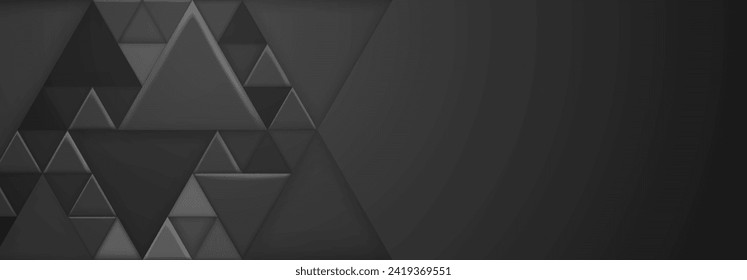 Abstract background with small triangles and several large  triangular shapes in black and gray colors
