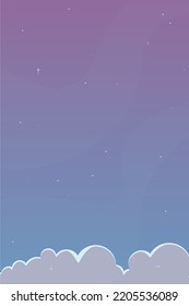 Antecedentes Abstractivos Para Smartphone Night Sky Con Estrellas Y Nubes Diseño Vector Púrpura