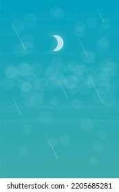Antecedentes Abstractivos Para El Cielo Nocturno De Smartphone Con Estrellas Y Diseño De Vector De Niebla Y Turquesa Azul De Moon Bokeh
