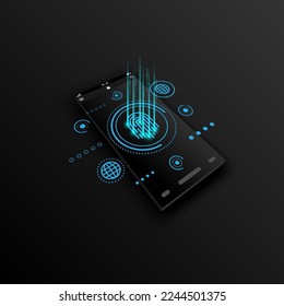 Abstract background with smartphone technology concept, stock vetor