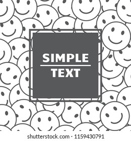 Abstract background with smiling faces and frame for your text. Vector illustration