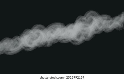 Abstract background with smoke and fog on a dark background and copy space for text, outer space. Vector illustration, horizontal