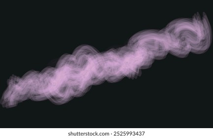 Abstract background with smoke and fog on a dark background and copy space for text, outer space. Vector illustration, horizontal, light pink