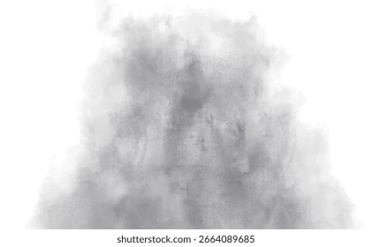 Ein abstrakter Hintergrund mit einer rauchigen, nebeligen Textur, in weichen Grautönen gemalt. Die Textur hat ein verträumtes und sanftes Gefühl.