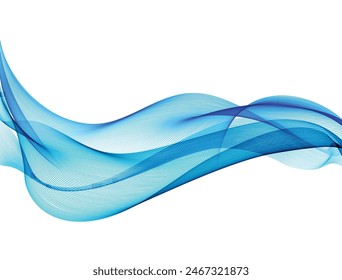 Fondo Abstractas con Vector ondulado de color azul - redimensionable