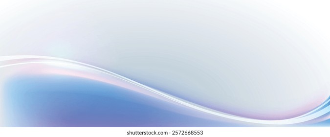 Abstract background with smooth blue and white gradient. The background features soft curves and a light blue color scheme. Gradient wave background vector. Blue background.