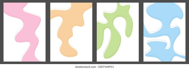 Fondo Abstractas con Formas onduladas de colores suaves. Una Plantilla para volantes, redes sociales y Sitios web. Sencillas Formas fluidas