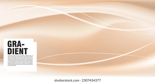 Abstract Background Smooth Cream Gradient Mesh Wave Design. Soft Background Template Vector