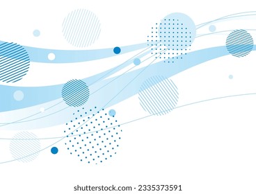 Resumen de fondo con curvas y círculos lisos, ilustración vectorial.