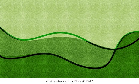 Fondo Abstractas de la ilustración de curvas suaves. Ola verde