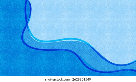 Fondo Abstractas de la ilustración de curvas suaves. Ola azul