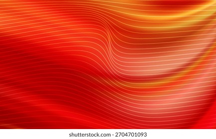 fondo abstracto con líneas fluidas suaves y ondas de gradiente rojo-naranja,