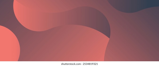 Abstract background with smooth, flowing shapes in shades of red. The red background features a soft, gradient texture. Vector. Gradient flowy background. Orange background vector.