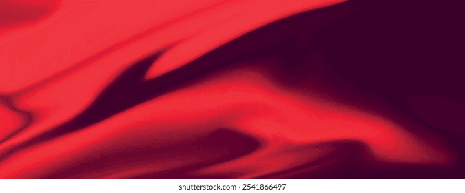 Fundo abstrato com uma textura suave e fluente. O plano de fundo é vermelho vivo, criando um plano de fundo vermelho dinâmico e vibrante. Vetor de fundo de textura de gradiente de fluido abstrato