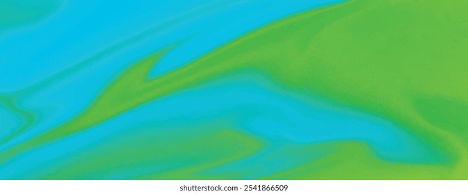 Abstract background with a smooth, flowing texture. Blue and green colors blend seamlessly. Blue and green background with a serene vibe. Abstract fluid gradient texture background vector