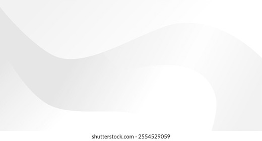 Abstract background with a smooth, flowing wave-like pattern in shades of white and light gray, creating a sense of softness and movement. Vector illustration