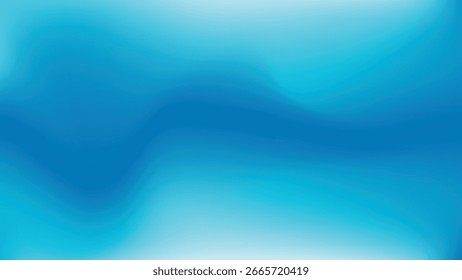 An abstract background with smooth flowing waves in bright blue gradient shades. Simple and clean design, perfect for wallpapers, posters, website backgrounds, and other creative graphic projects.