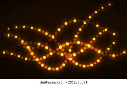 Fondo abstracto de líneas punteadas con brillo suave, onda de semitono. Vector