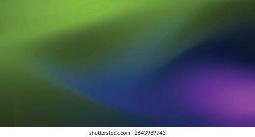 Abstract background with a smooth gradient transition from dark to light with colors ranging from deep blue to vibrant purple, lilac, and green. The gradient's wavy lines create a soft vector eps10