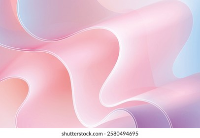 Abstract background with smooth lines in pastel colors