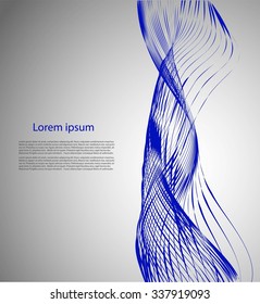 Abstract background with smooth lines with text