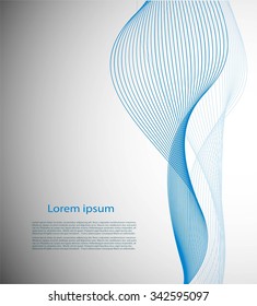 Abstract background with smooth lines and text